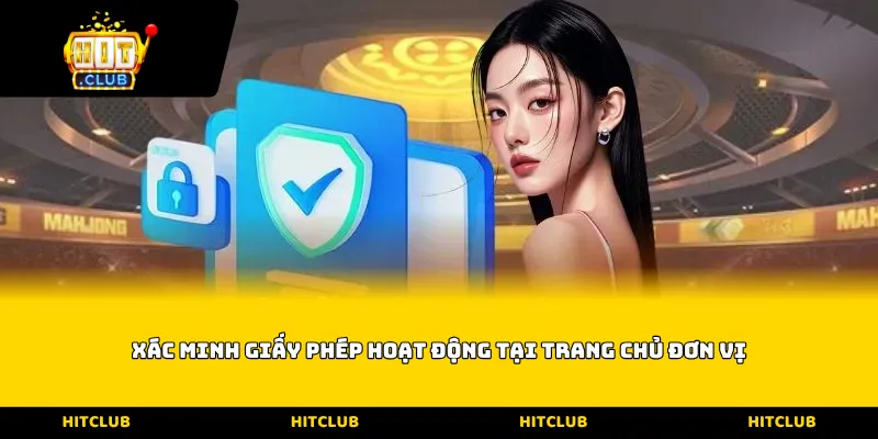 Xác minh Giấy phép hoạt động tại trang chủ đơn vị